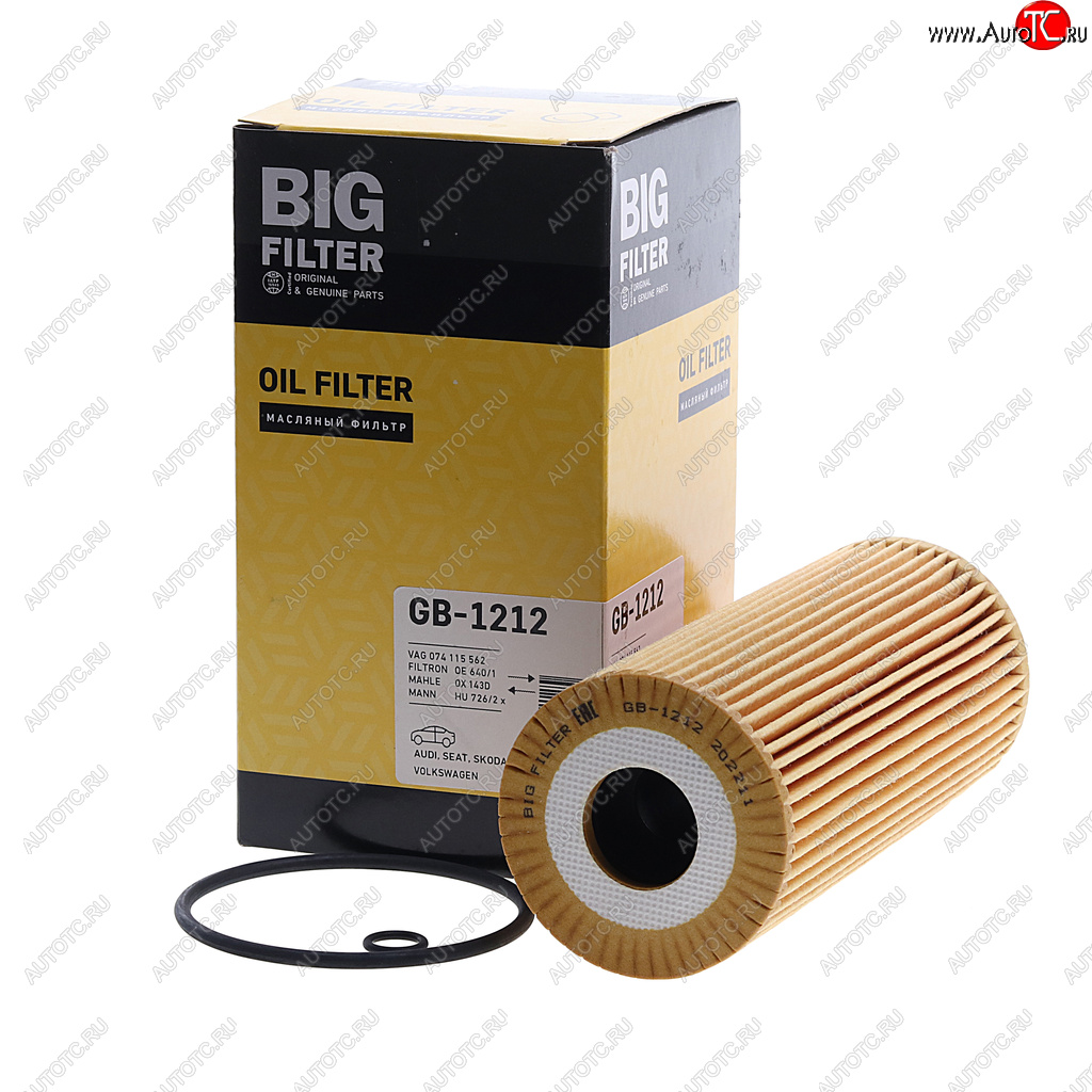 469 р. Фильтр масляный VW Crafter (06-) (2.5 TDI) AUDI A3,A4,A6 (1.9 TDI) SKODA Octavia BIG FILTER BIG FILTER gb-1212  с доставкой в г. Вологда