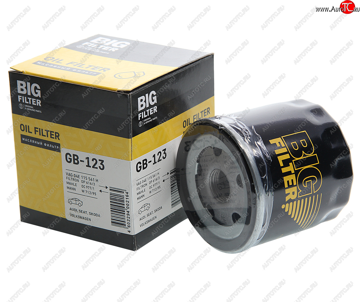 399 р. Фильтр масляный VW Golf (12-),Polo (12-) AUDI A3 (12-) SEAT Leon SKODA Octavia BIG FILTER BIG FILTER gb-123  с доставкой в г. Вологда