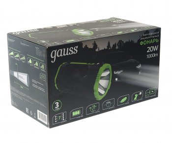 2 799 р. Фонарь-прожектор аккумуляторный GAUSS GAUSS gf703 GAUSS gf703  с доставкой в г. Вологда. Увеличить фотографию 5
