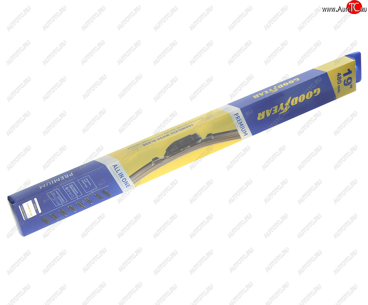 1 039 р. Щетка стеклоочистителя 480мм бескаркасная (8 адаптеров) Premium GOODYEAR GOODYEAR gy000439  с доставкой в г. Вологда
