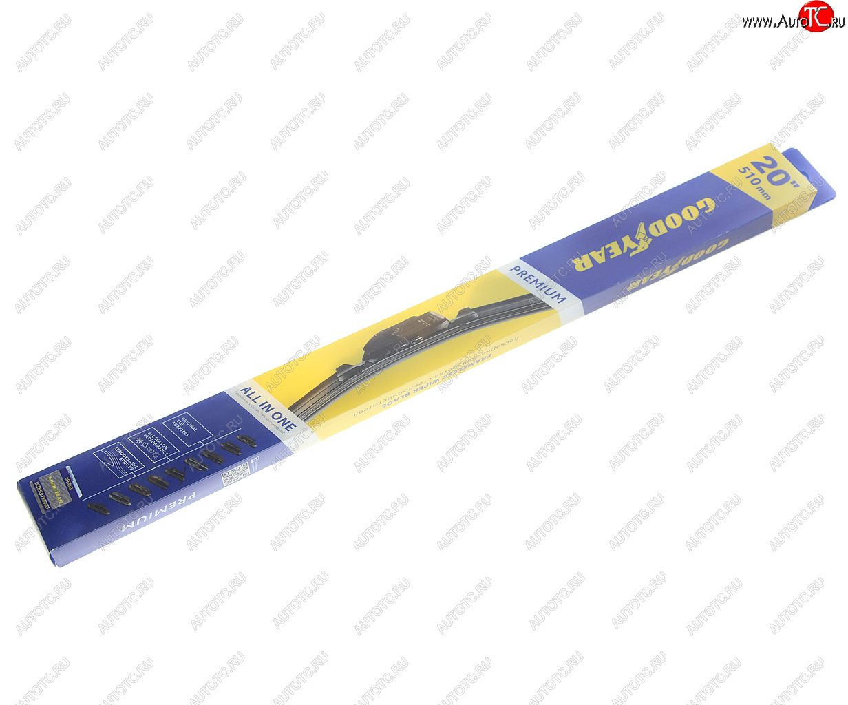 1 039 р. Щетка стеклоочистителя 510мм бескаркасная (8 адаптеров) Premium GOODYEAR GOODYEAR gy000440  с доставкой в г. Вологда