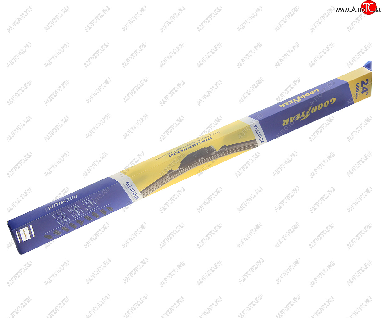 1 039 р. Щетка стеклоочистителя 600мм бескаркасная (8 адаптеров) Premium GOODYEAR GOODYEAR gy000444  с доставкой в г. Вологда