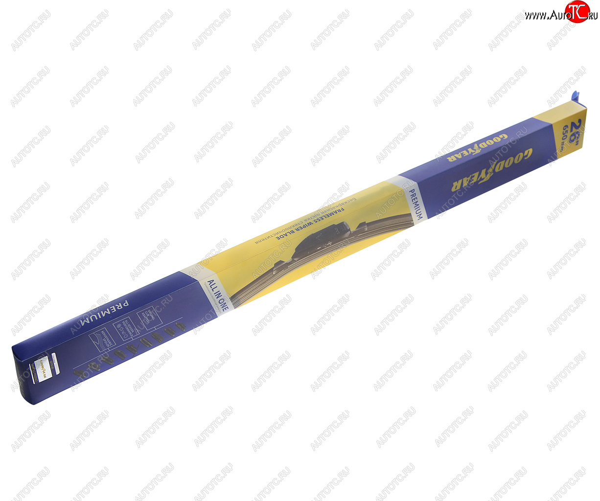 1 039 р. Щетка стеклоочистителя 650мм бескаркасная (8 адаптеров) Premium GOODYEAR GOODYEAR gy000446  с доставкой в г. Вологда