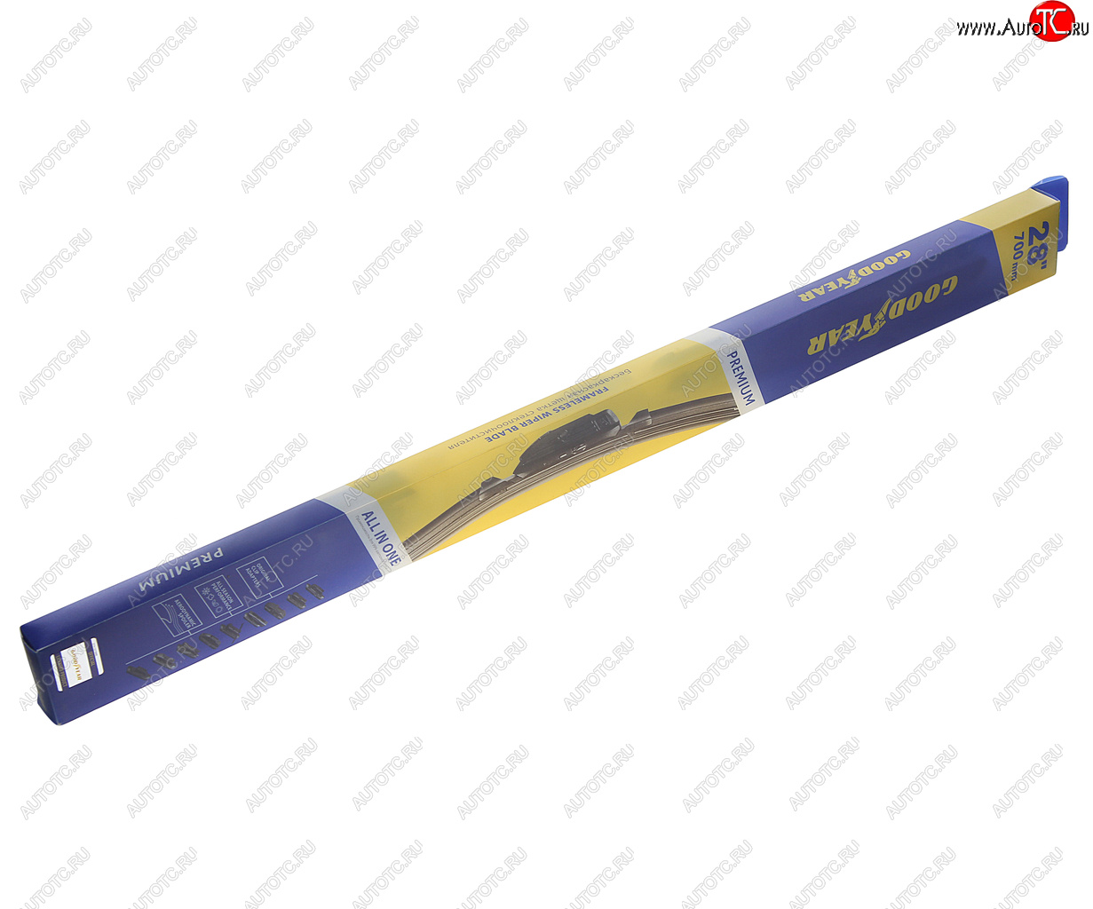 1 039 р. Щетка стеклоочистителя 700мм бескаркасная (8 адаптеров) Premium GOODYEAR GOODYEAR gy000448  с доставкой в г. Вологда