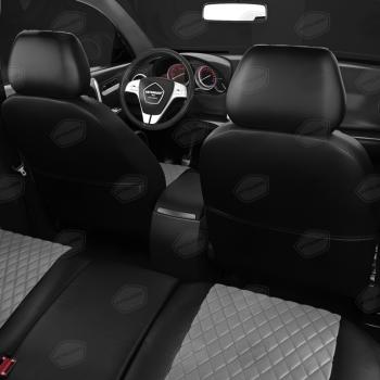 6 949 р. Авточехлы ГАЗель Next (3 высоких) экокожа черные, серая строчка ромб комплект AVTOLIDER AVTOLIDER gz30-0104-ec02-r-gra  с доставкой в г. Вологда. Увеличить фотографию 7