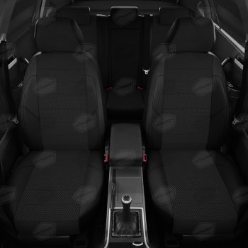 6 299 р. Авточехлы ГАЗель Next (3 высоких) экокожа-жаккард черные комплект AVTOLIDER AVTOLIDER gz30-0104-kk4  с доставкой в г. Вологда. Увеличить фотографию 2