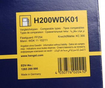 3 199 р. Фильтр топливный RENAULT Premium VOLVO FH12,FH16 HENGST HENGST h200wdk01  с доставкой в г. Вологда. Увеличить фотографию 2