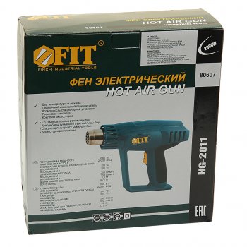 2 889 р. Фен промышленный термопистолет 2000Вт 250-550град. FIT FIT hg-2011  с доставкой в г. Вологда. Увеличить фотографию 4
