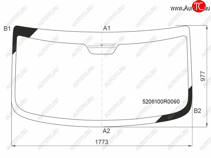 11 849 р. Стекло лобовое (Антенна) JAC Sunray 12-  MAZ 281 22-  365 22-  Sollers Atlant 22- FUYAO 5206100R0090  с доставкой в г. Вологда