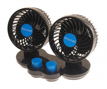 1 269 р. Вентилятор в салон 12V двойной на платформе синий MITCHELL MITCHELL hx-t307e dc12v blue  с доставкой в г. Вологда. Увеличить фотографию 2