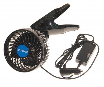 Вентилятор в салон 12V на прищепке синий MITCHELL MITCHELL hx-t601e dc12v blue