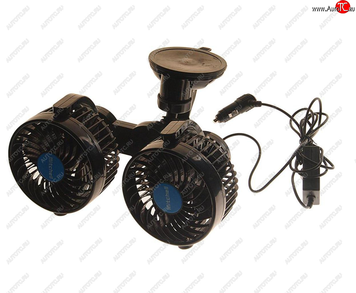 2 299 р. Вентилятор в салон 12V двойной на присоске синий MITCHELL MITCHELL hx-t707e dc12v blue  с доставкой в г. Вологда