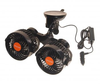 2 169 р. Вентилятор в салон 24V двойной на присоске оранжевый MITCHELL MITCHELL hx-t708e dc24v orange  с доставкой в г. Вологда. Увеличить фотографию 3