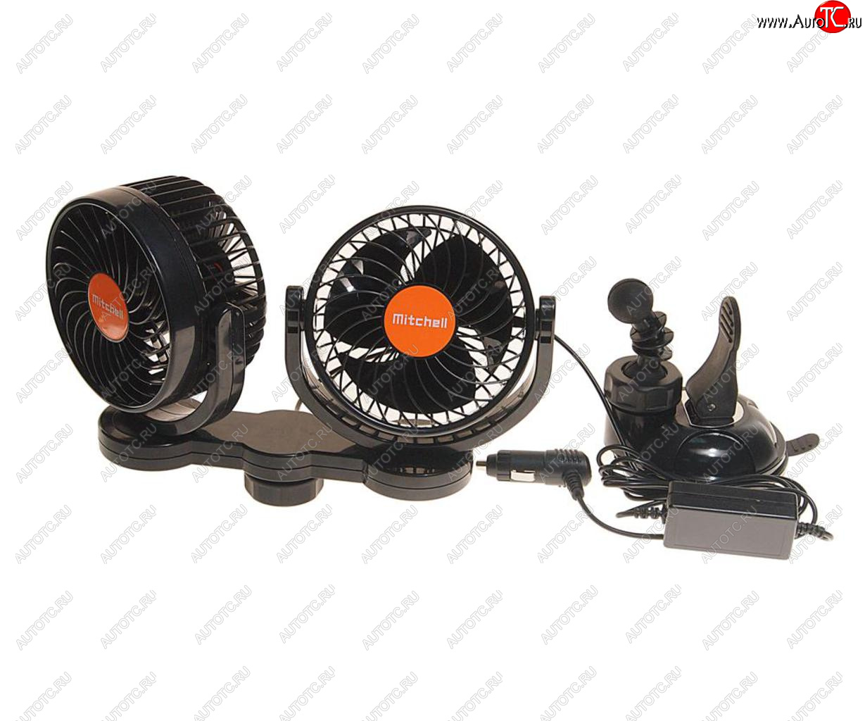 2 169 р. Вентилятор в салон 24V двойной на присоске оранжевый MITCHELL MITCHELL hx-t708e dc24v orange  с доставкой в г. Вологда