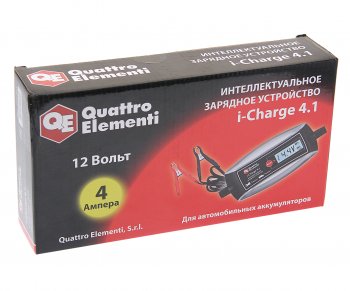 3 099 р. Устройство зарядное 6-12V 4А 55Ач QUATTRO ELEMENTI QUATTRO ELEMENTI i-charge 4.1  с доставкой в г. Вологда. Увеличить фотографию 2