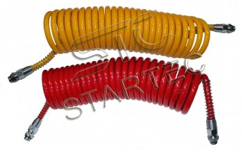 1 599 р. Шланг пневматический витой М16 L=7.5м (красный) Polyurethane STARTEC STARTEC inf.10.166  с доставкой в г. Вологда. Увеличить фотографию 2