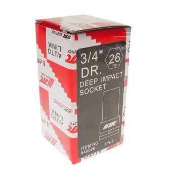 1 479 р. Головка торцевая 3/4 26мм ударная глубокая L=90мм JTC JTC TOOLS CO., LTD jtc-649026 JTC TOOLS CO., LTD jtc-649026  с доставкой в г. Вологда. Увеличить фотографию 3