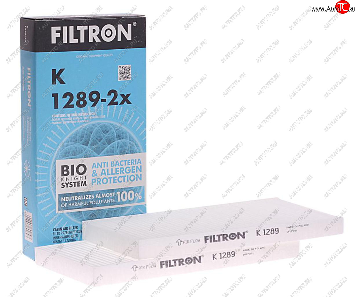 399 р. Фильтр воздушный салона KIA Sorento (06-),Sportage (2шт.) FILTRON FILTRON k1289-2x  с доставкой в г. Вологда