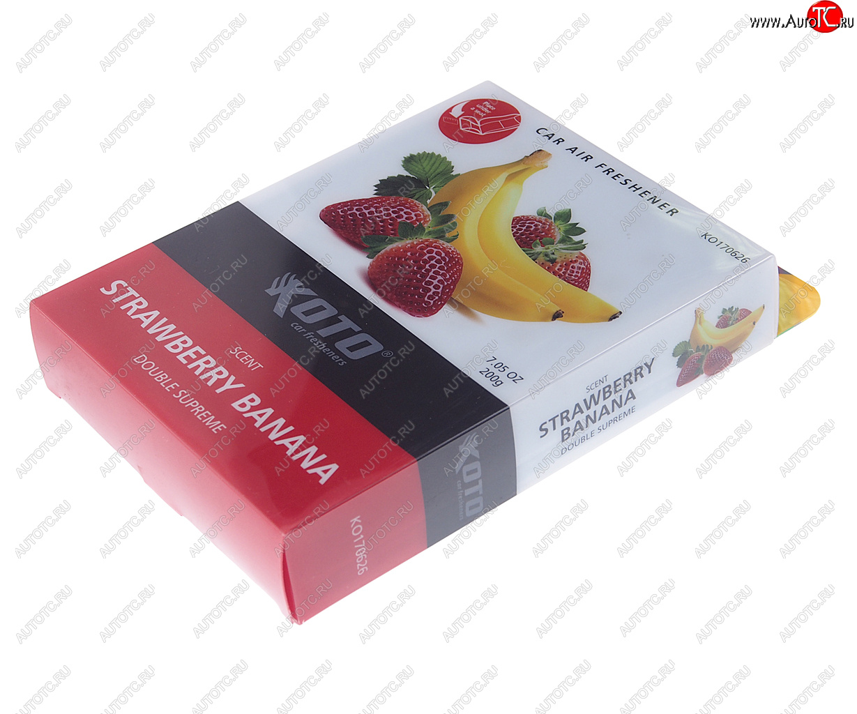 619 р. Ароматизатор под сиденье гелевый (Strawberry Banana) 180г Double supreme KOTO KOTO ko170626  с доставкой в г. Вологда
