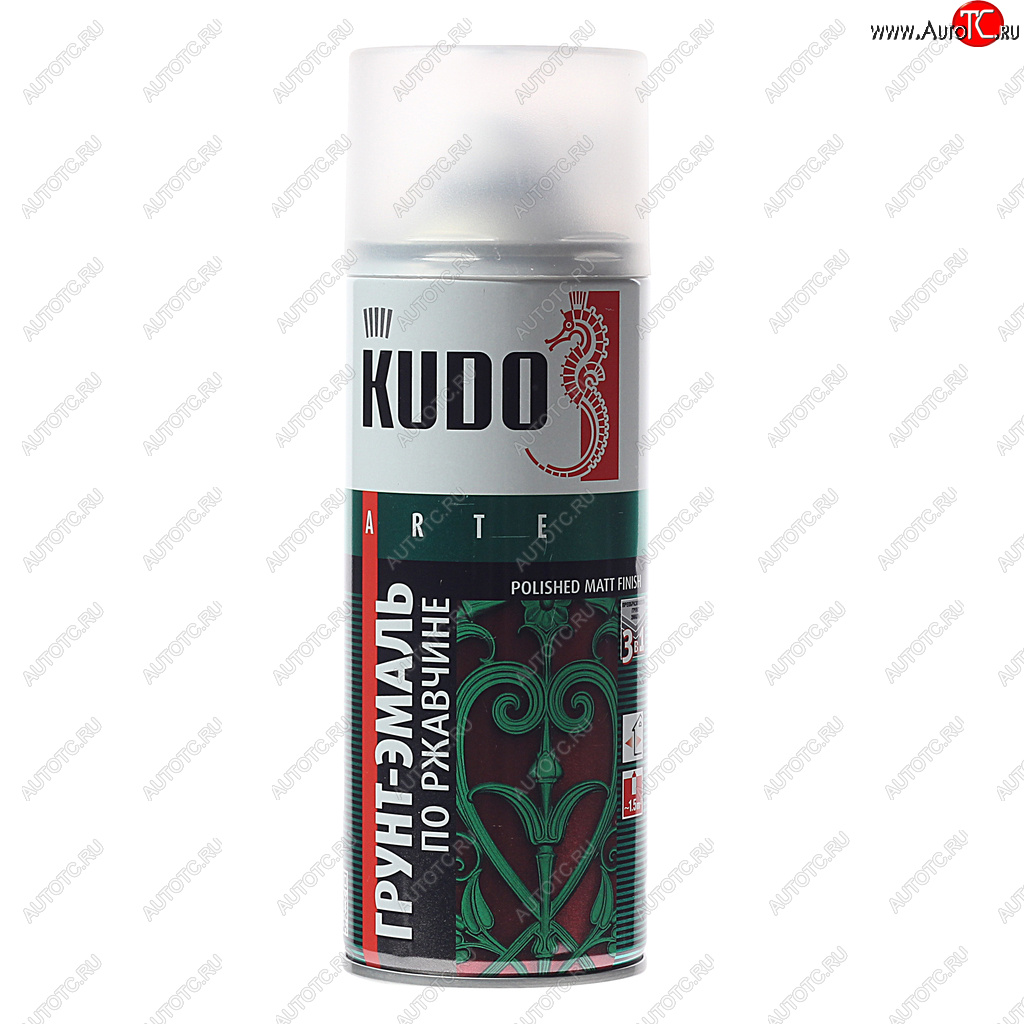 359 р. Грунт-эмаль по ржавчине красный RAL 3020 аэрозоль 520мл KUDO KUDO ku-313020  с доставкой в г. Вологда