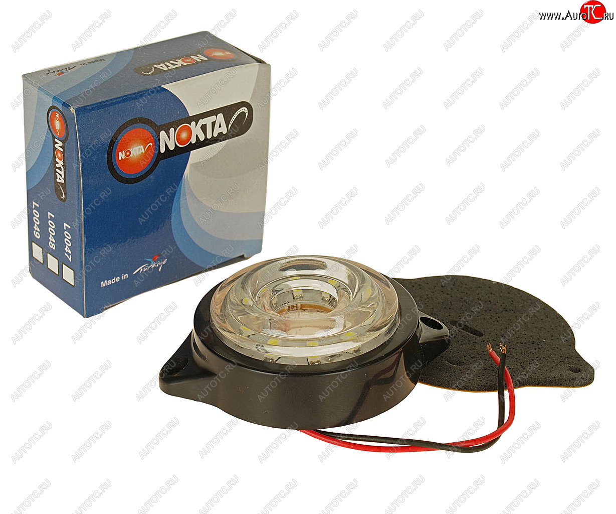 159 р. Фонарь габаритный LED 24V, круглый белый (d=55мм 10-светодиодов) NOKTA NOKTA l0049white  с доставкой в г. Вологда