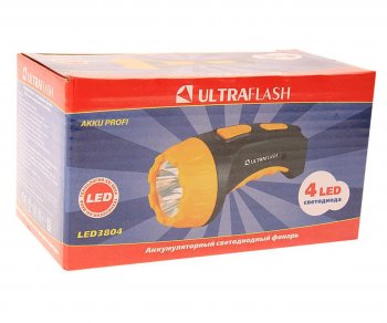 439 р. Фонарь ручной встроенная вилка ULTRAFLASH ULTRAFLASH led3804 ULTRAFLASH led3804  с доставкой в г. Вологда. Увеличить фотографию 2
