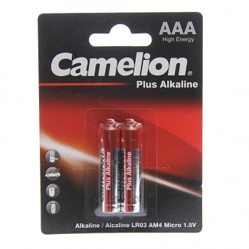 70 р. Батарейка AAA LR03 1.5V блистер 2шт. (цена за 1шт.) Alkaline Plus CAMELION CAMELION lr03-bp2  с доставкой в г. Вологда. Увеличить фотографию 3