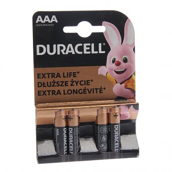 172 р. Батарейка AAA LR03 1.5V блистер 4шт. (цена за 1шт.) Alkaline Basic DURACELL DURACELL lr03n-4bl  с доставкой в г. Вологда. Увеличить фотографию 3