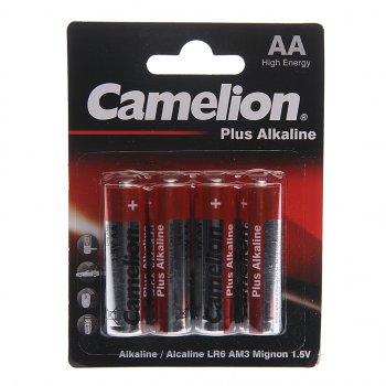 64 р. Батарейка AA LR6 1.5V блистер 4шт. (цена за 1шт.) Alkaline Plus CAMELION CAMELION lr6-bp4  с доставкой в г. Вологда. Увеличить фотографию 3