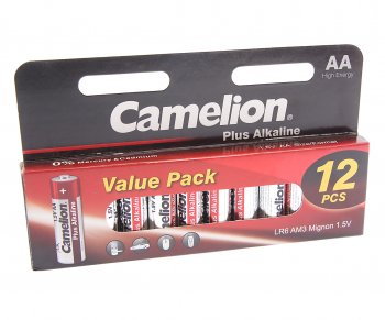 52 р. Батарейка AA LR6 1.5V блистер 12шт. (цена за 1шт.) Alkaline Plus CAMELION CAMELION lr6-hp12  с доставкой в г. Вологда. Увеличить фотографию 2
