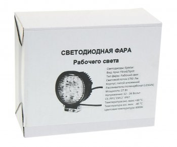 999 р. Фара рабочего света круглая 115х115x55мм 27Вт (9 светодиодов) LED LT LED TECHNOLOGY lt-1227rf  с доставкой в г. Вологда. Увеличить фотографию 4