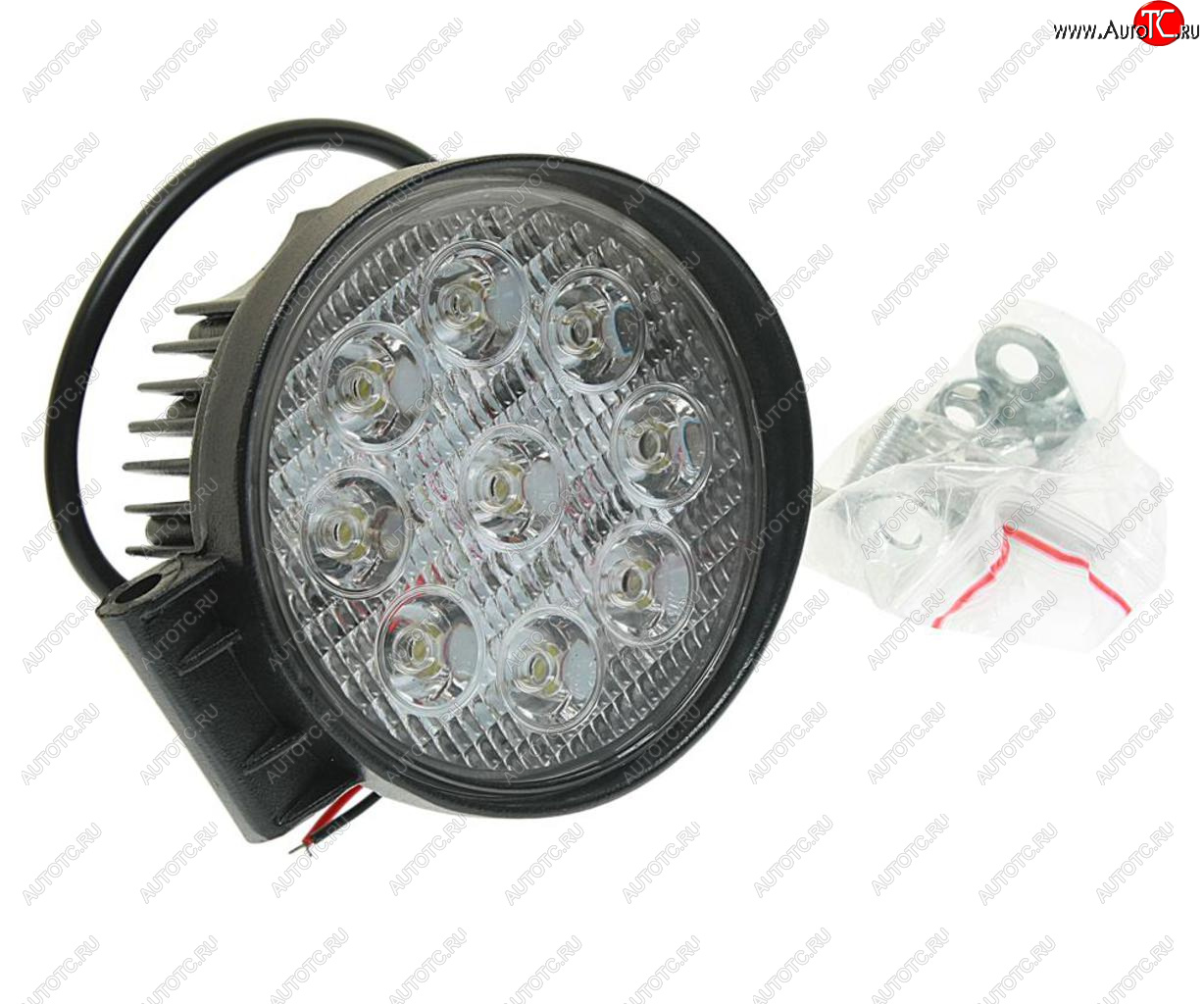 999 р. Фара рабочего света круглая 115х115x55мм 27Вт (9 светодиодов) LED LT LED TECHNOLOGY lt-1227rf  с доставкой в г. Вологда