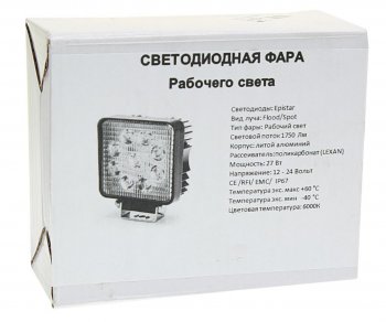999 р. Фара рабочего света 105х105мм 27Вт (9 светодиодов) LED LT LED TECHNOLOGY lt-1227sf  с доставкой в г. Вологда. Увеличить фотографию 4