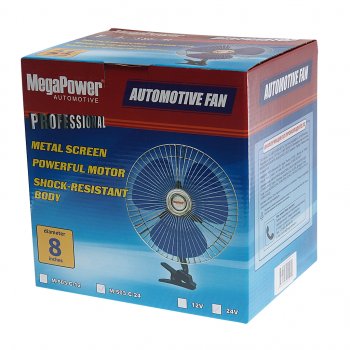 1 029 р. Вентилятор в салон 24V 8 на прищепке (с решеткой металл) 21см MEGAPOWER MEGAPOWER-AUTOMOTIVE m-503с-24  с доставкой в г. Вологда. Увеличить фотографию 3