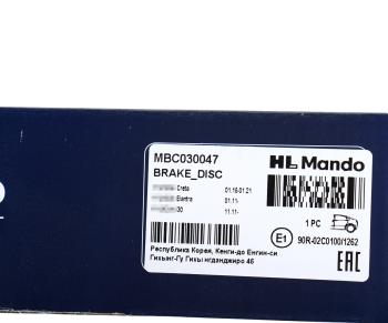 3 199 р. Диск тормозной HYUNDAI Elantra (11-) задний (1шт.) MANDO MANDO mbc030047 MANDO mbc030047  с доставкой в г. Вологда. Увеличить фотографию 4