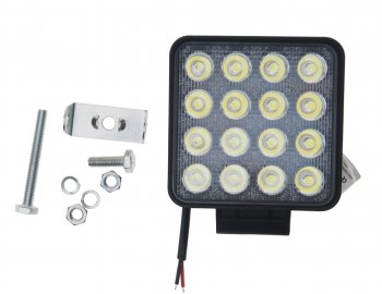1 529 р. Фара рабочего света 106x106x40мм 48Вт (16 светодиодов) IP67 Super Slim Flood LUMEN LUMEN mlp-sse48ws-2418f  с доставкой в г. Вологда. Увеличить фотографию 2