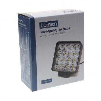 1 529 р. Фара рабочего света 106x106x40мм 48Вт (16 светодиодов) IP67 Super Slim Flood LUMEN LUMEN mlp-sse48ws-2418f  с доставкой в г. Вологда. Увеличить фотографию 4