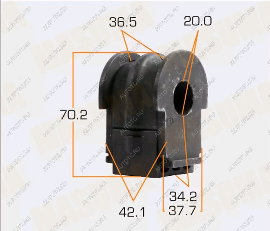 469 р. Втулка стабилизатора NISSAN Teana (L33R) (14-) (2.53.5) заднего MASUMA MASUMA mp-1251  с доставкой в г. Вологда