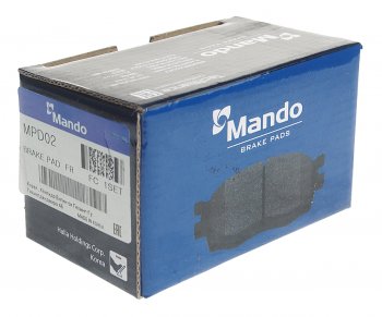 459 р. Колодки тормозные передние шпильки (4шт.) MANDO Daewoo Nexia дорестайлинг (1995-2008)  с доставкой в г. Вологда. Увеличить фотографию 2