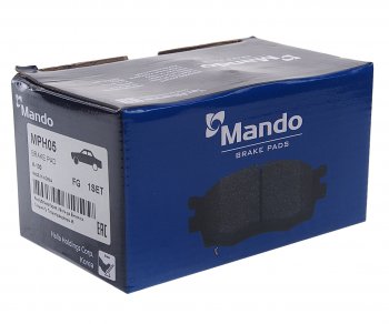 2 399 р. Колодки тормозные передние (4шт.) MANDO Hyundai Porter AU,KR (1996-2011)  с доставкой в г. Вологда. Увеличить фотографию 2