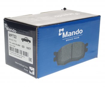 1 429 р. Колодки тормозные передние (4шт.) MANDO Toyota Tacoma N200 PickUp RegularCab дорестайлинг (2004-2011)  с доставкой в г. Вологда. Увеличить фотографию 2