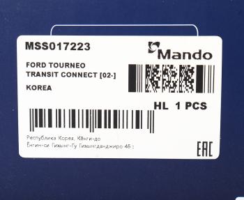 4 199 р. Амортизатор FORD Transit (02-) передний левый газовый MANDO MANDO mss017223 MANDO mss017223  с доставкой в г. Вологда. Увеличить фотографию 3