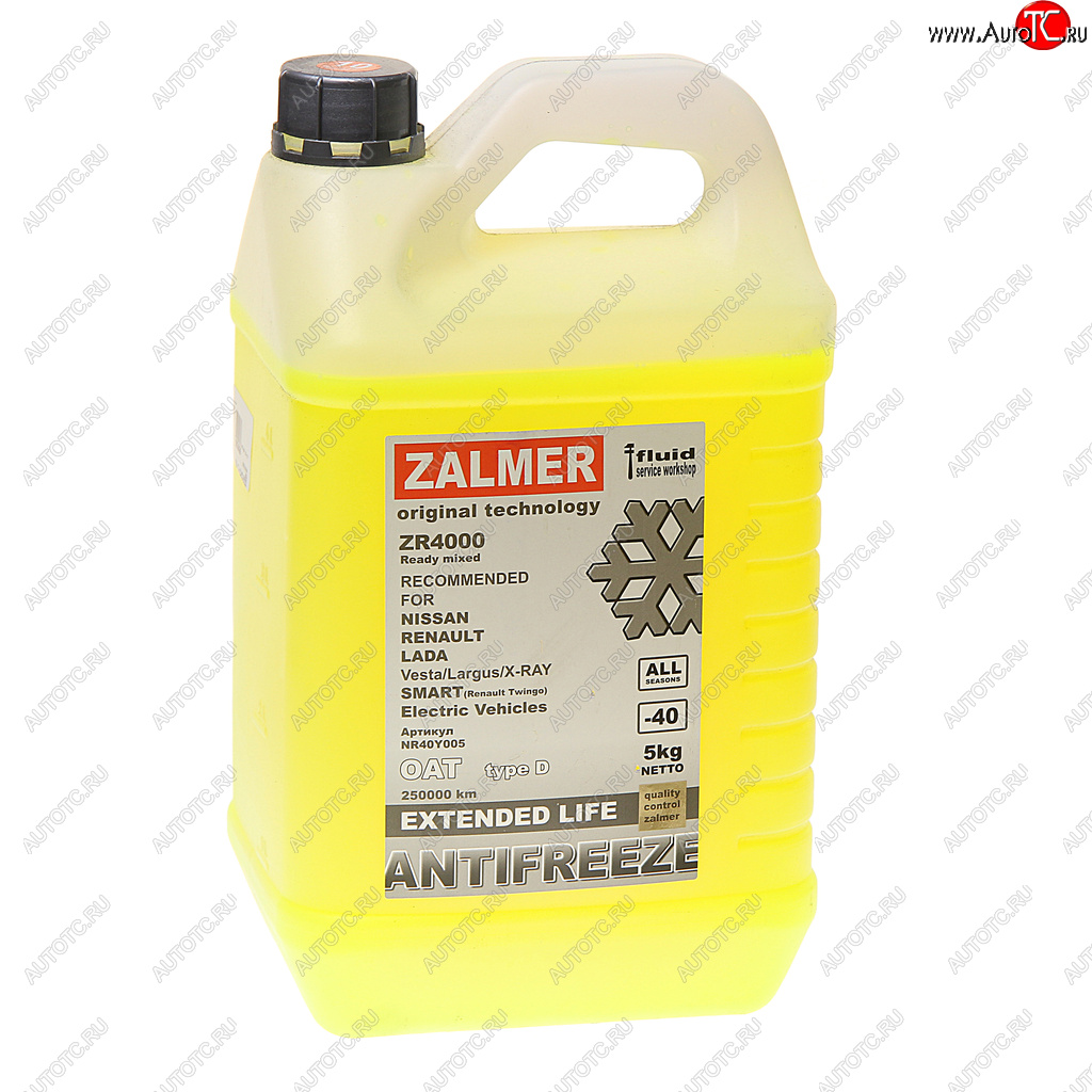 1 279 р. Антифриз желтый -40C ZR4000 NR OAT 5кг ZALMER ZALMER nr40y005  с доставкой в г. Вологда