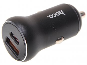 Устройство зарядное в прикуриватель 1USB + 1 Type C 12V HOCO HOCO nz5 black HOCO nz5 black