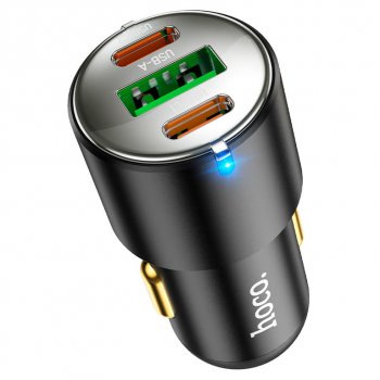 969 р. Устройство зарядное в прикуриватель 1USB + 2 Type C 12V HOCO HOCO nz6 black HOCO nz6 black  с доставкой в г. Вологда. Увеличить фотографию 2