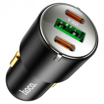 969 р. Устройство зарядное в прикуриватель 1USB + 2 Type C 12V HOCO HOCO nz6 black HOCO nz6 black  с доставкой в г. Вологда. Увеличить фотографию 3