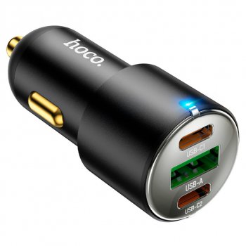 969 р. Устройство зарядное в прикуриватель 1USB + 2 Type C 12V HOCO HOCO nz6 black HOCO nz6 black  с доставкой в г. Вологда. Увеличить фотографию 4