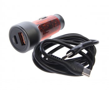 Устройство зарядное в прикуриватель 1USB 12V кабель USB Type C HOCO HOCO nz8 orange