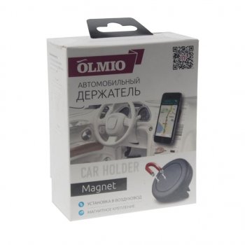 399 р. Держатель телефона на дефлектор магнитный черный OLMIO OLMIO olm-038632 OLMIO olm-038632  с доставкой в г. Вологда. Увеличить фотографию 2