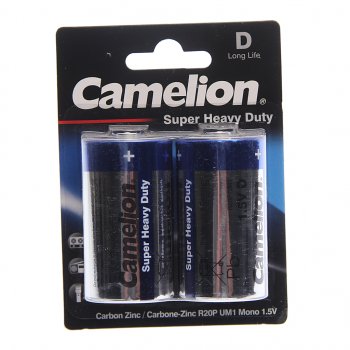 141 р. Батарейка D R20 1.5V блистер 2шт. (цена за 1шт.) Saline CAMELION CAMELION r20p-bp2b  с доставкой в г. Вологда. Увеличить фотографию 3